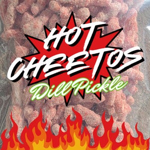 Dill Pickle Hot Cheetos - Sticky Fingers Candy - Tiktok candy snacks
