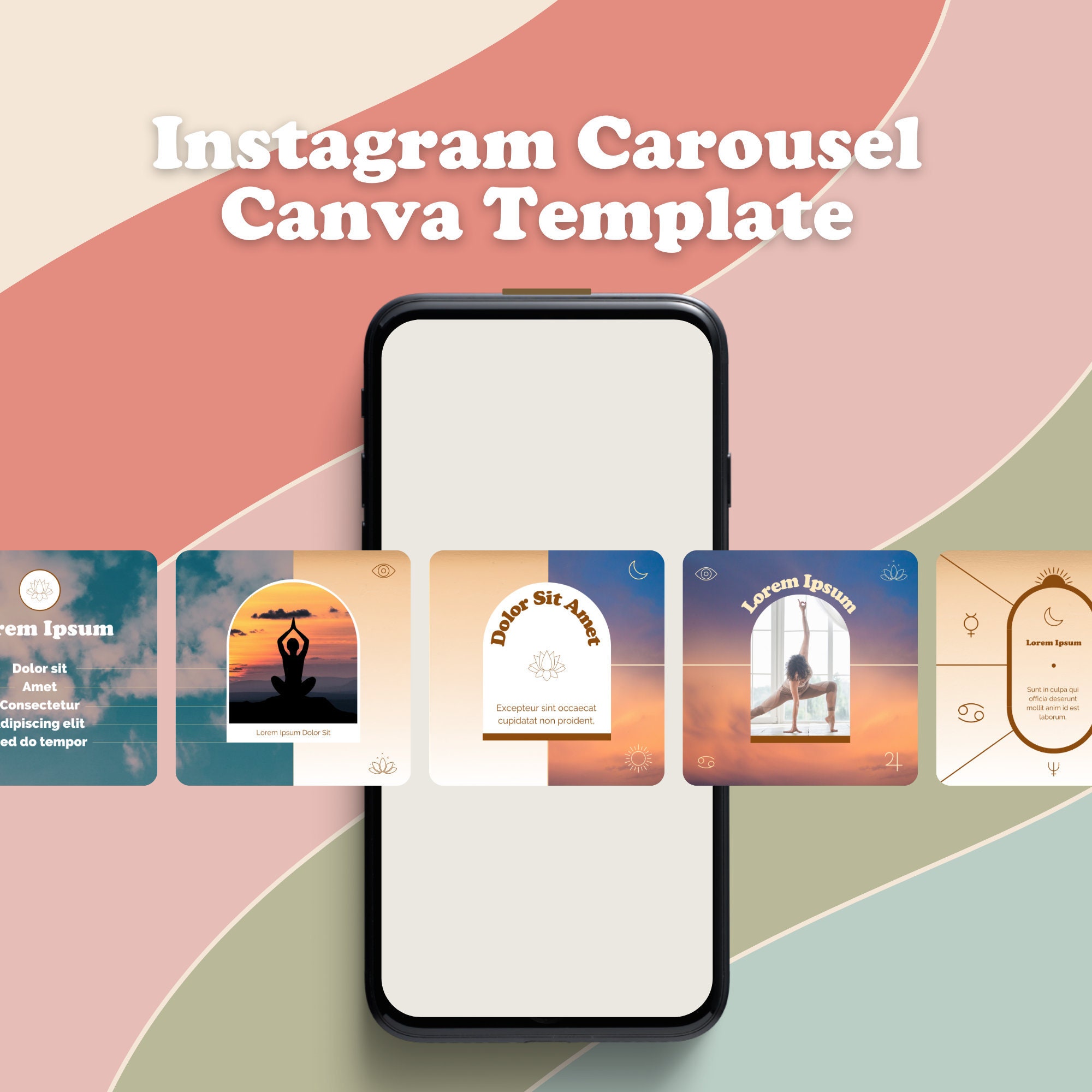 Instagram Carousel Template for Yoga Teachers | Social Media Pack ...