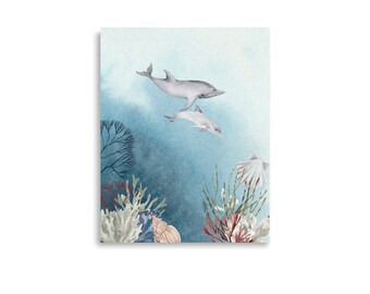 11" x 14" Poster, Ocean Mystery No. 5 Dolphins