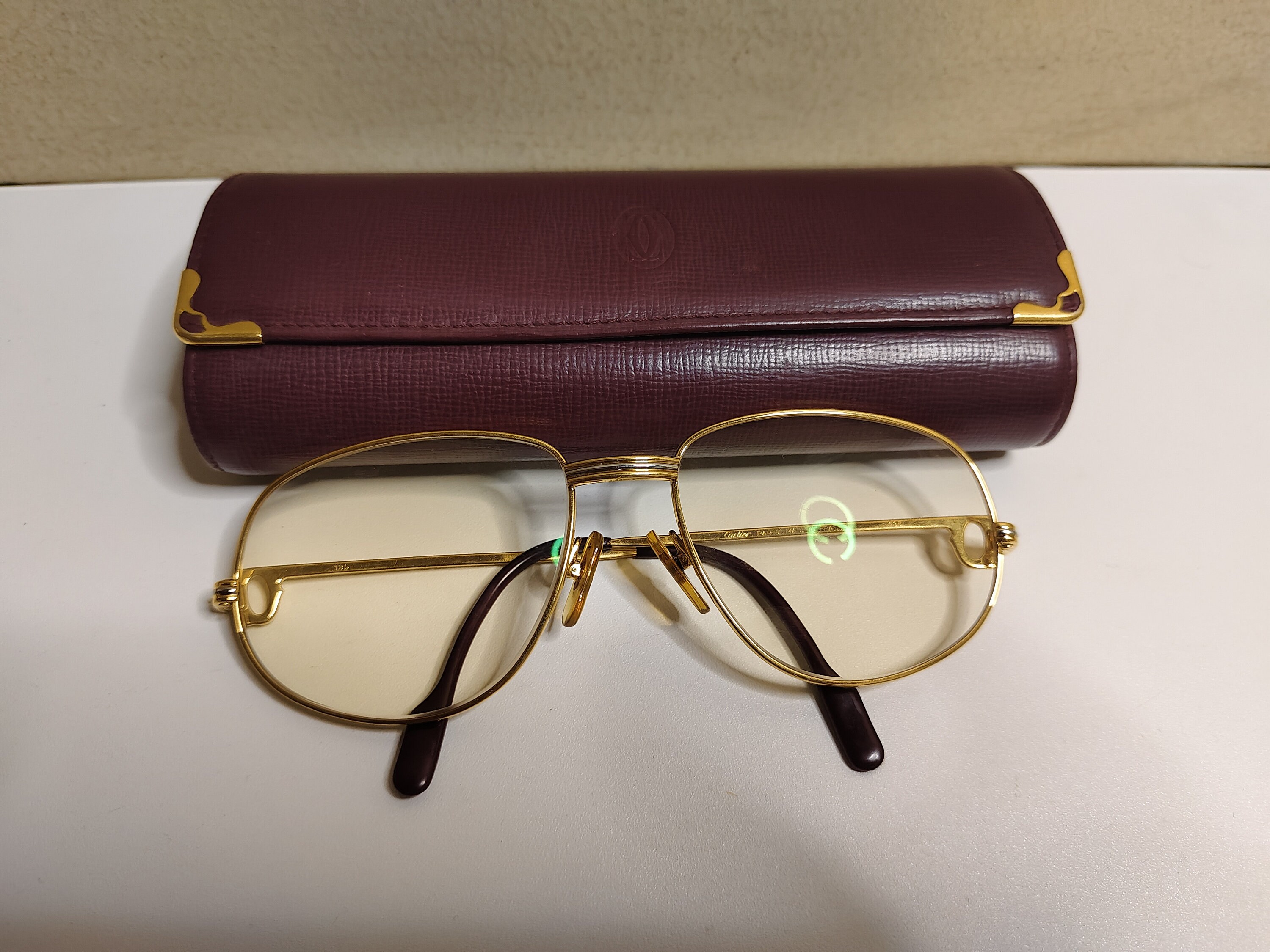 Authentic Cartier vendome romance 58-18-135 with original leather case made in France