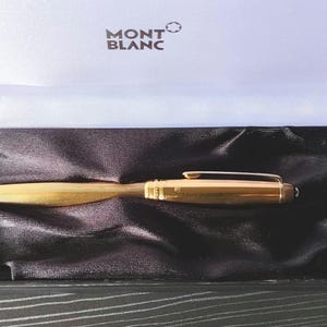 Caneta rollerball Montblanc Meisterstuck Solitaire RB001 autêntica em prata esterlina vermeil