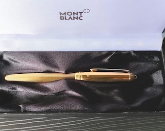 RB001 Authentic Montblanc meisterstuck solitaire sterling silver vermeil rollerball pen