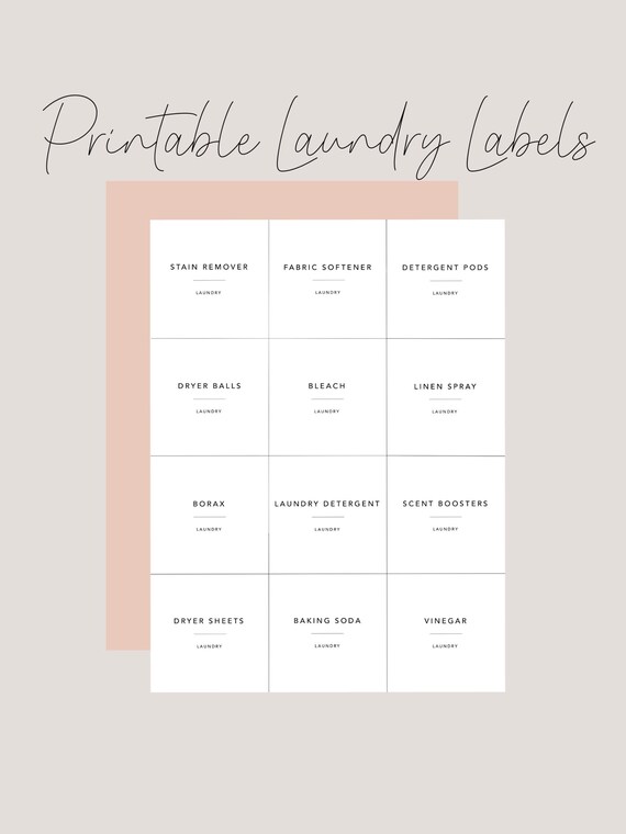 printable minimalist laundry labels instant download pdf etsy