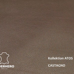 High-quality Italian cowhide, leather cutting, nappa leather Castagno - D32920