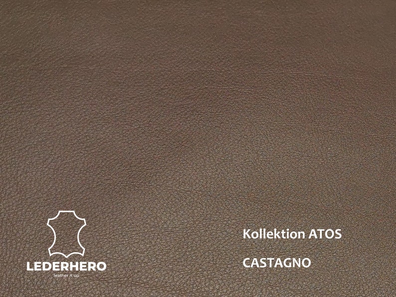 High-quality Italian cowhide, leather cutting, nappa leather Castagno - D32920