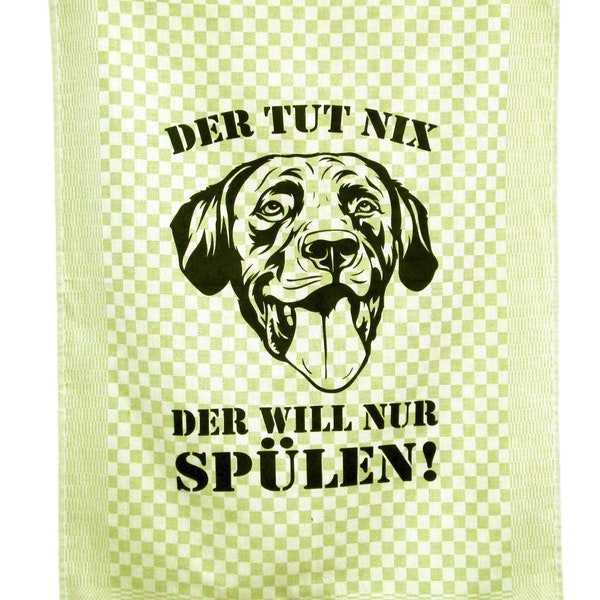 Geschirrtuch "Der tut nix" mit Hund | Geschenk für Hundebesitzer | Geschenk für die Küche | Witziges mit Hund | Hundeliebe