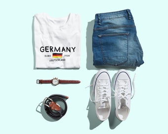 Duitsland EURO 2024 dames T-shirt van biologisch katoen | Fanshirt Duitsland voor dames | EM 2024 Shirt Dames | Damesvoetbal | Eurocup-outfit