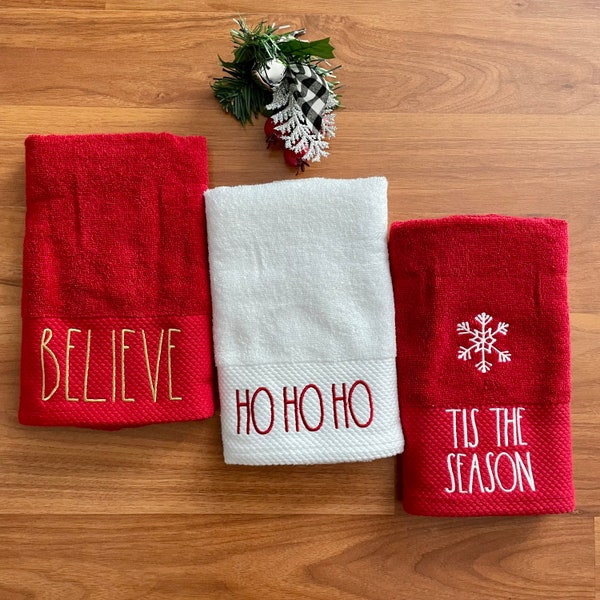 Christmas Hand Towel Etsy