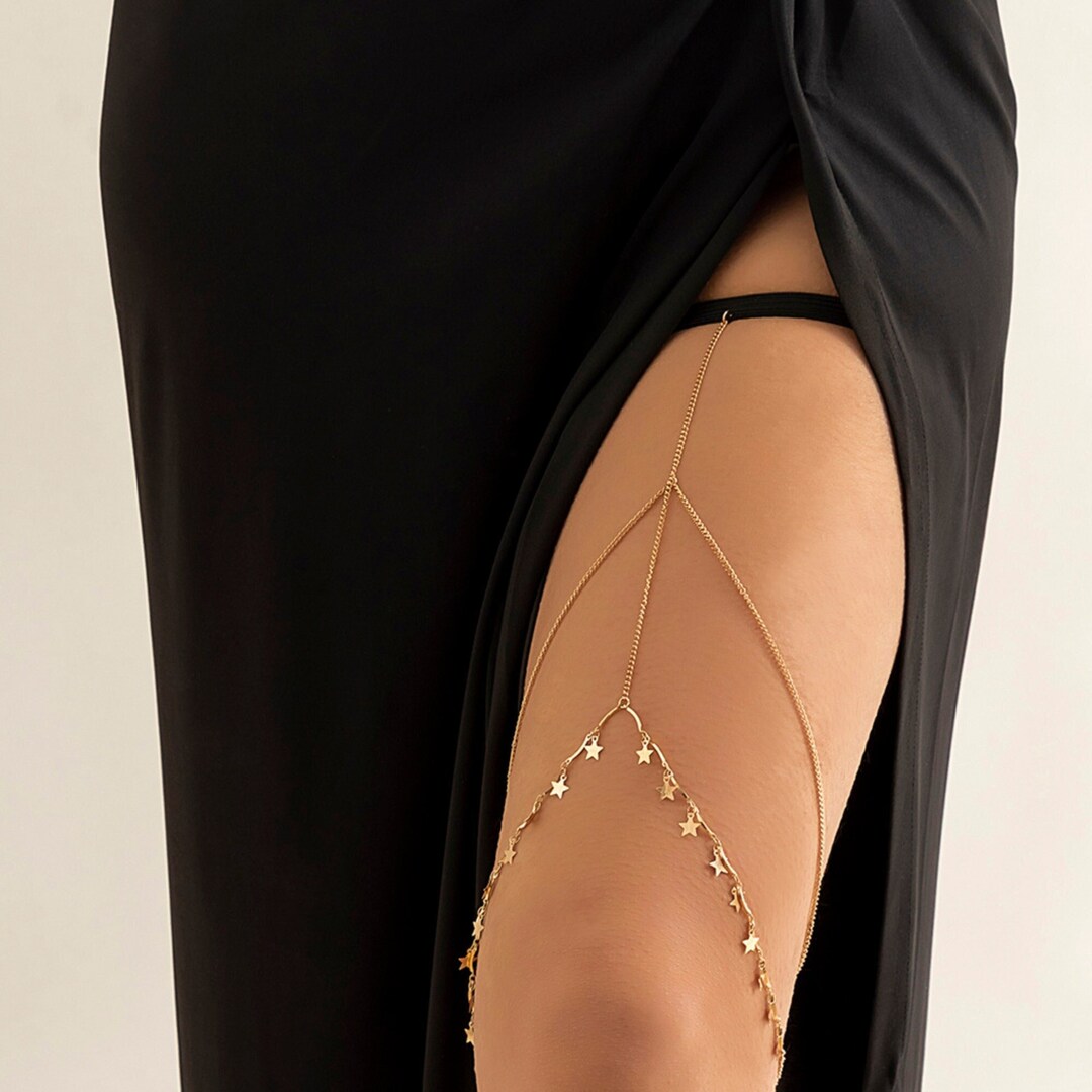 Star Thigh Chain, Star Leg Chain, Bohemian Layered Star Thigh Leg Chain