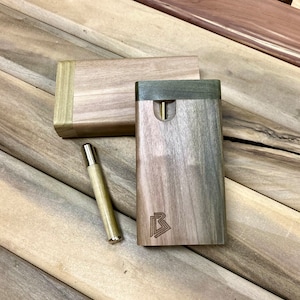 Rainbow Poplar Wood 3.5&quot; Dugout w Bat/One Hitter Pipe & Poker Set- Handmade in the USA