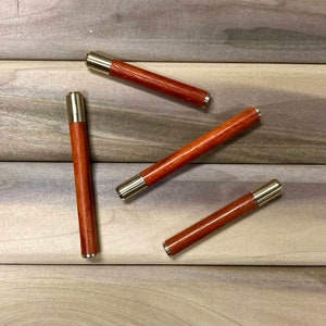 Exotic Padauk Wood & Brass Bat/One Hitter Pipe- Choice of 2.5&quot; or 3&quot;
