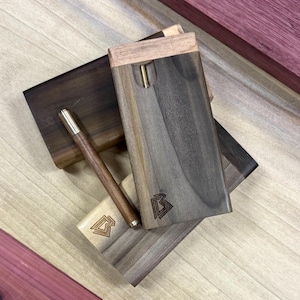 Rainbow Poplar Wood 4&quot; Dugout w Bat/One Hitter Pipe & Poker Set- Handmade in the USA