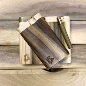 Rainbow Poplar Wood Short Dugout (3.5&quot;) w Bat/One Hitter Pipe