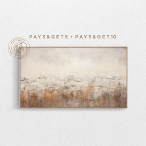 4K Samsung Frame TV Art, Brown & Beige Abstract Painting, Neutral Modern Textured TV Art, Muted Minimal Boho Digital Artwork