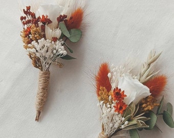 BOUTONNIÈRE dried flowers, customizable wedding accessories, secular ceremony
