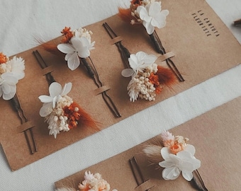 Personalized flower pin, flower bun pick, flower hair accessory for wedding