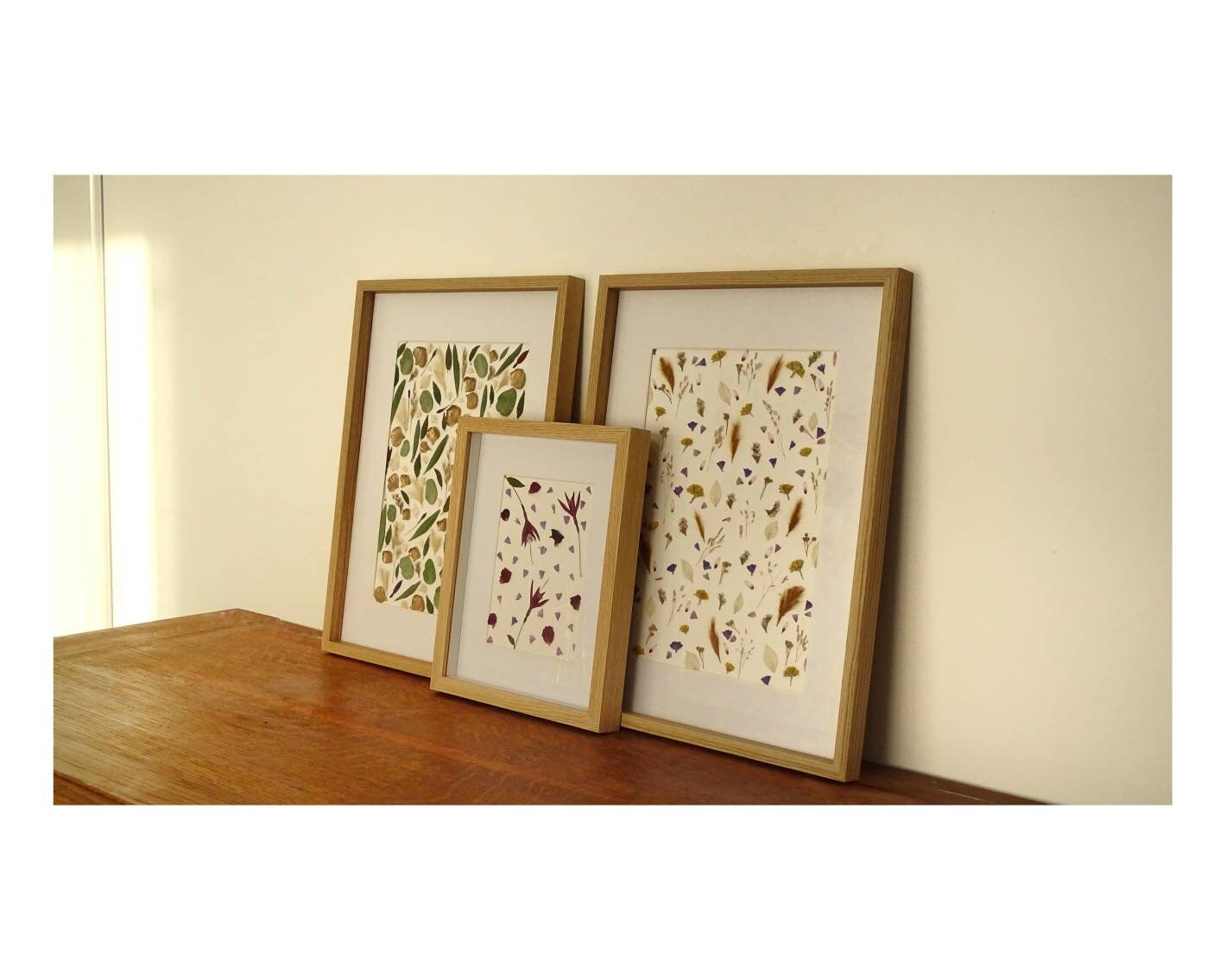 Wayta - Herbier, Cadre Floral, Tableau de Fleurs Séchées et Stabilisées