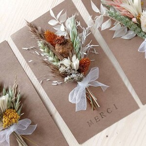 Carte de fleurs séchées, papier kraft avec petit bouquet de fleurs séchées, fleurs séchées et stabilisées, idée cadeau, petites attentions image 4