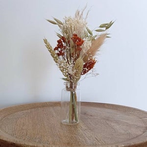MINI BOUQUET de fleurs séchées avec vase, mini bouquet, bouquet avec soliflore, bouquets vase mariage, idée cadeau, petites attention