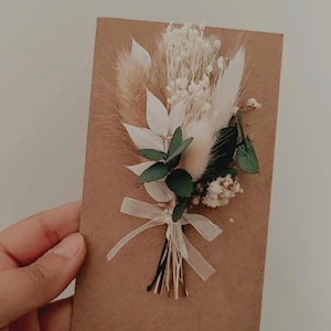 Carte de fleurs séchées, papier kraft avec petit bouquet de fleurs séchées, fleurs séchées et stabilisées, idée cadeau, petites attentions image 10