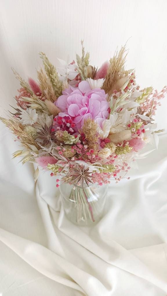 BOUQUET MARIÉE de fleurs séchées et stabilisées, bouquet mariée avec ...