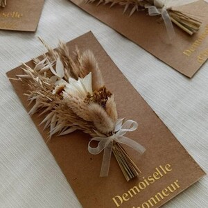 Carte de fleurs séchées, papier kraft avec petit bouquet de fleurs séchées, fleurs séchées et stabilisées, idée cadeau, petites attentions image 9