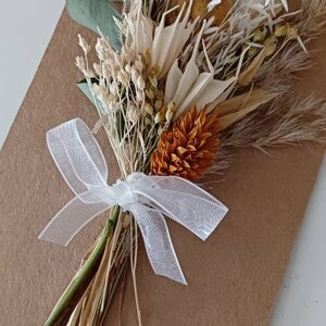 Carte de fleurs séchées, papier kraft avec petit bouquet de fleurs séchées, fleurs séchées et stabilisées, idée cadeau, petites attentions image 7