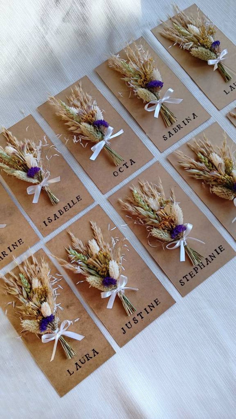 Carte de fleurs séchées, papier kraft avec petit bouquet de fleurs séchées, fleurs séchées et stabilisées, idée cadeau, petites attentions image 6