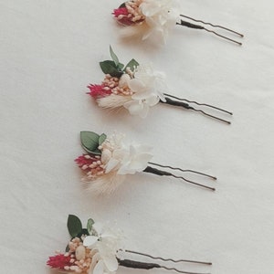 Épingle fleurie personnalisée, pic à chignon fleuri, accessoire cheveux fleuri pour mariage image 4