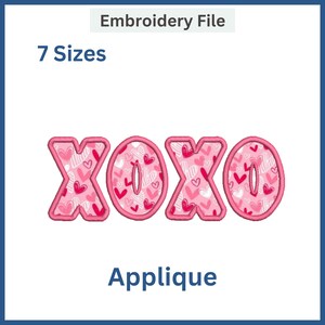 XOXO Embroidery Design| Valentine&#39;s Day Love Embroidery Design | Valentine&#39;s Day Embroidery Design | Valentine&#39;s Days  |
