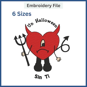 Devil Bunny Halloween Embroidery Design (Digital Download)