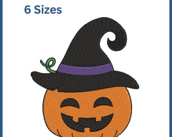 Witch Pumpkin Embroidery Design | Spooky Pumpkin  Embroidery Design  | Halloween Embroidery Design  |  Halloween Design