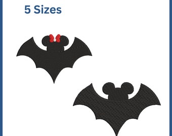 Bat Mouse Embroidery Design: Halloween Embroidery (Digital Download)