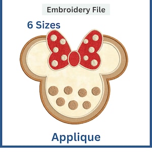 Christmas Ginger cookie Applique | Mouse Inspired Ginger Cookie  Embroidery Design | Christmas Applique Embroidery Design Christmas |