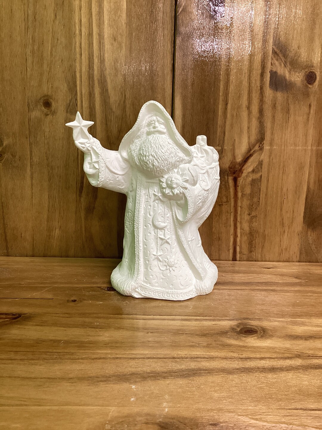 Gare Santa ,celestial Santa 10h, Ceramic Bisque Ready to Paint. www