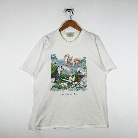 Vintage 90s Los Angeles Zoo Nature Graphic Tee - image 1