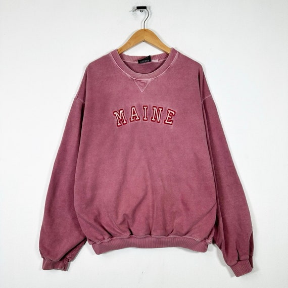 Vintage 90s Maine Spellout City Graphic Sweater - image 1