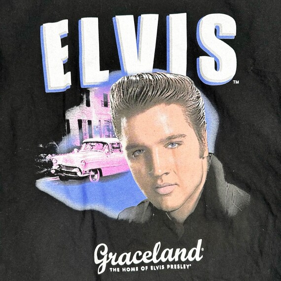 Vintage 00s Elvis Graceland Graphic Tee - image 3