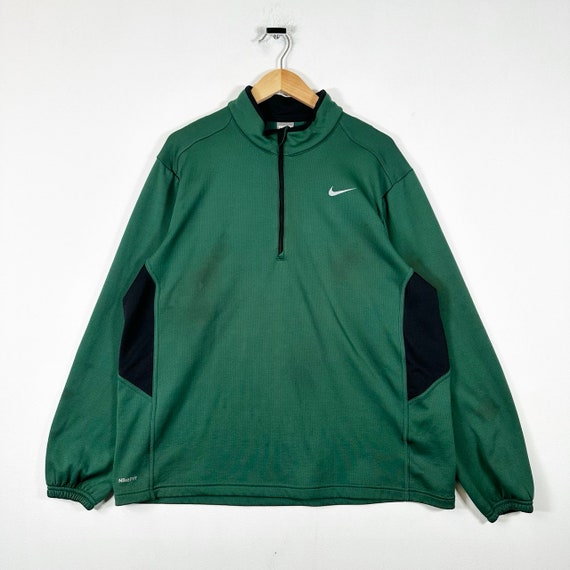 Vintage 00s Y2K Nike Green Quarter Zip Sweater