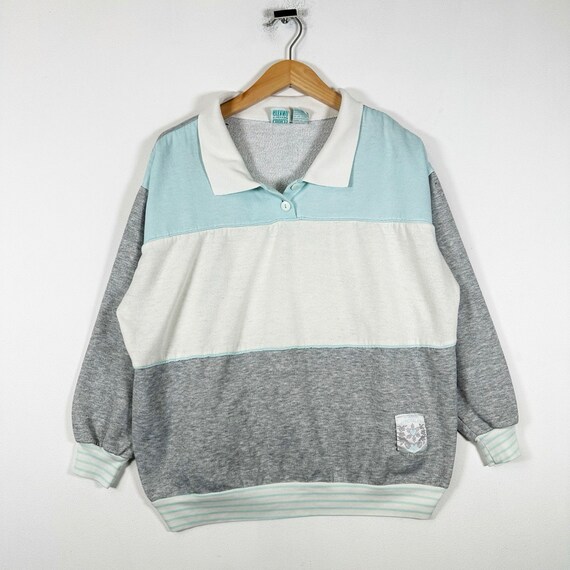Vintage 90s Collared Coloured Sweater - image 1