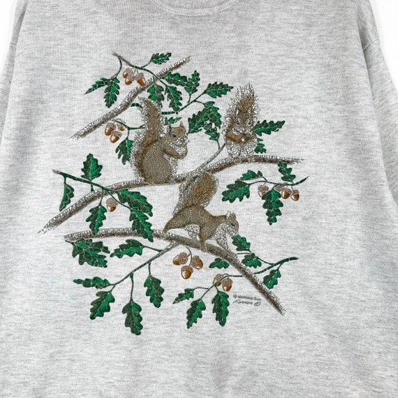 Vintage 90s Morning Sun Squirrels Nature Collared… - image 3