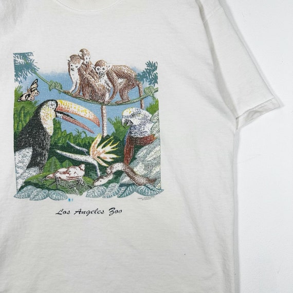 Vintage 90s Los Angeles Zoo Nature Graphic Tee - image 4