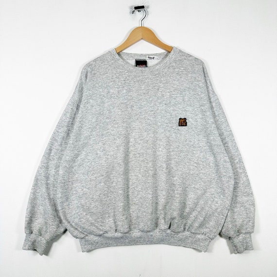 Vintage 90s Kodiak Bear Patch Grey Sweater - image 1