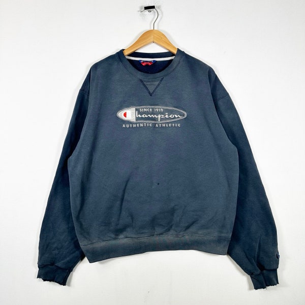 Vintage 90s Champion Authentic Athletic Heavy Embroidered Sweater