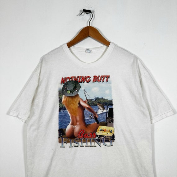 Vintage 00s Y2K Nothing Butt Bass Fishing Graphic… - image 2