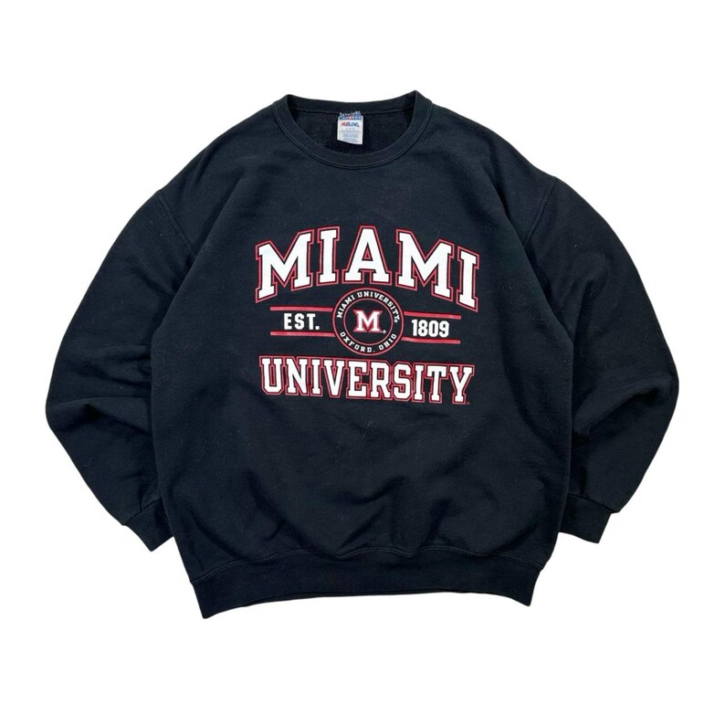 Vintage 00s Miami University Big Print Spell Out Sweater Etsy UK