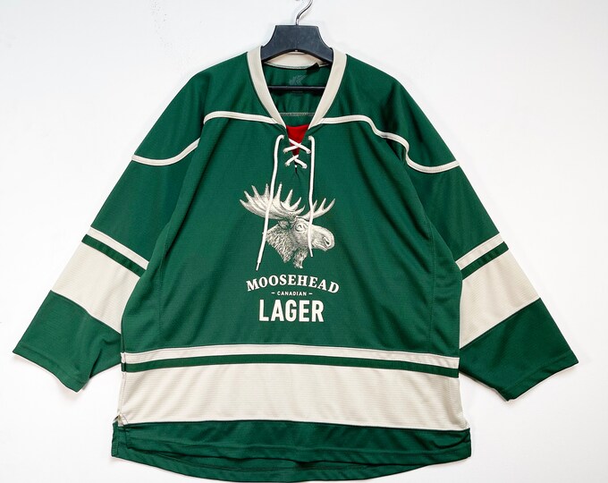 Vintage 90s Moosehead Lager Rare Hockey Jersey Etsy