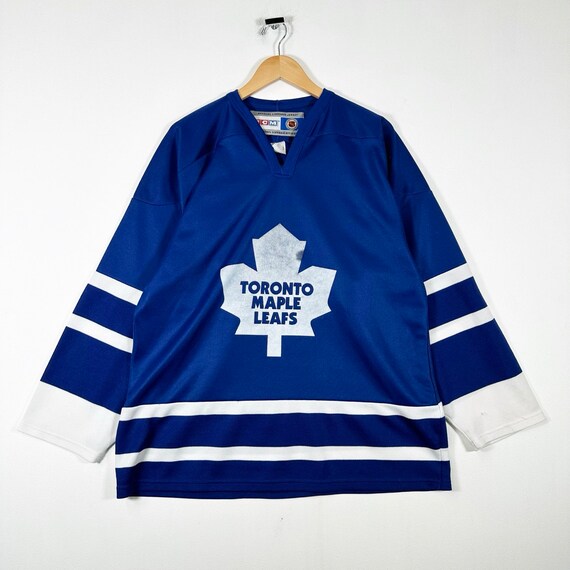 Vintage 90s Blue Toronto Maple Leafs Warmup NHL J… - image 1