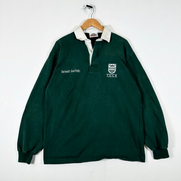 Vintage Barbarian Rugby Wear Tuck University Long Sleeve Rugby Polo