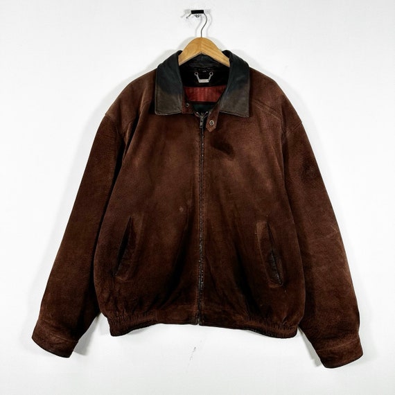 Vintage 90s Danier Leather Suede Zip Up Jacket - image 1
